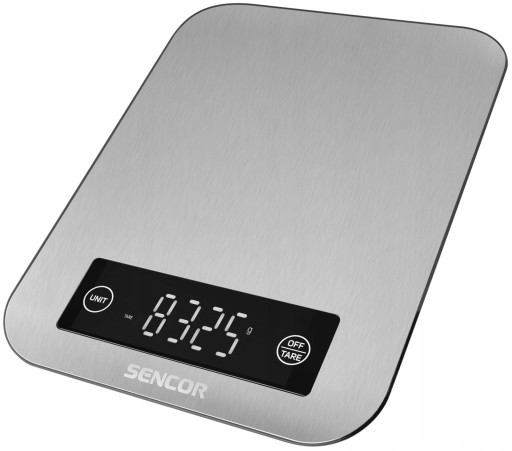Waga kuchenna elektroniczna stalowa Sencor do 10 kg podziałka 1 g 2x AAA