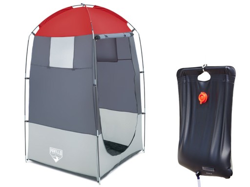 Пляжний Bestway 68002 відтінки сірого 110 см х 1,1 м х 190 см + Душ туристичний Verk Group Душ туристичний 20л 20л