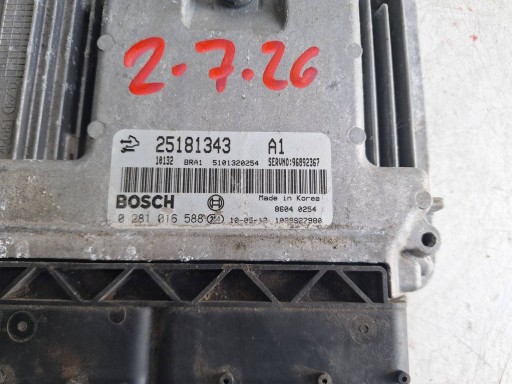 CHEVROLET computer control unit of the engine 25181343 BOSCH 0281016588