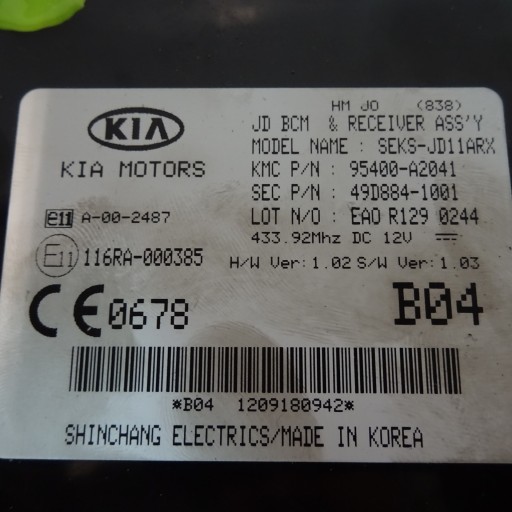 KIA CEED II modulo BCM 95400-A2041