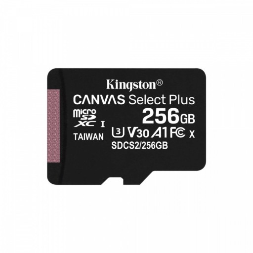 Kingston Karta pamięci microSD 256GB Canvas Select Plus 100/85MB/s Adapter