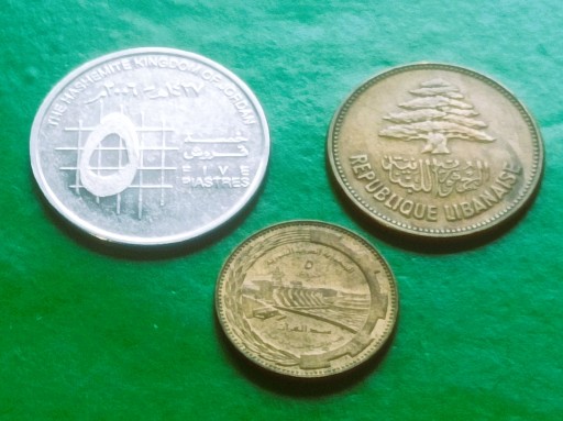 JORDANIA . SYRIA . LIBAN - Zestaw 3 monet każda inny typ A28