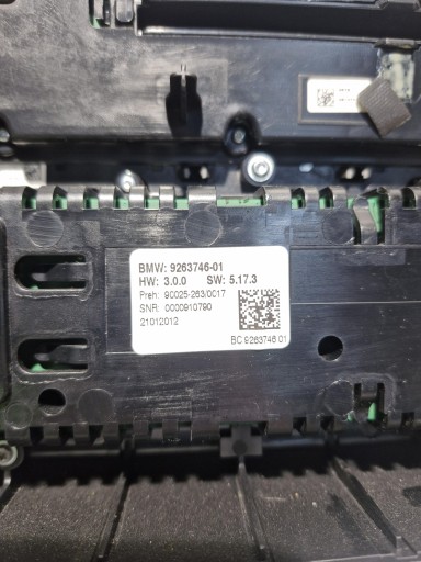BMW F10 F11 Bedienteil klimaanlage des lüfters 9263746