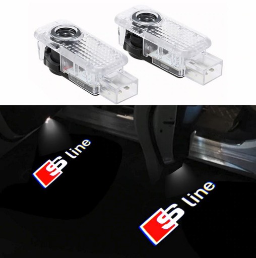 AUDI S-line LED LOGO PROJEKTOR A3 A4 A5 A6 Q5 Q7 za 54,99 zł z Kraków -   - (12779172969)