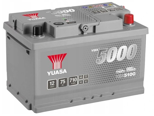 5100 - Акумулятор YUASA 75Ah 710A YBX5100