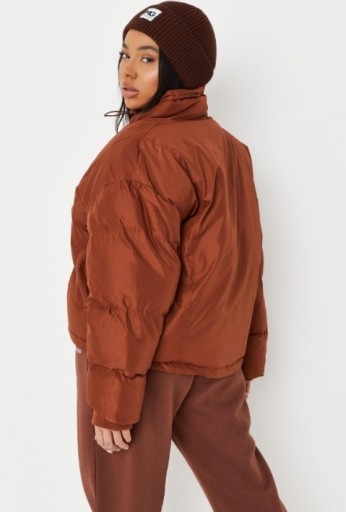 Missguided mocha puffer on sale