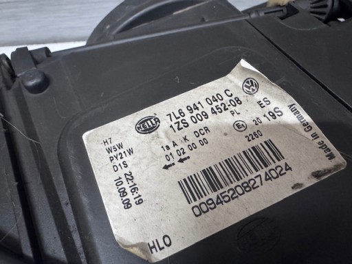 light right VW Touareg 7L6 LIFT Bi Xenon positioning 2009