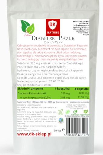 Čarovný pazúr (Diabolský pazúr) 120 kaps. 320mg