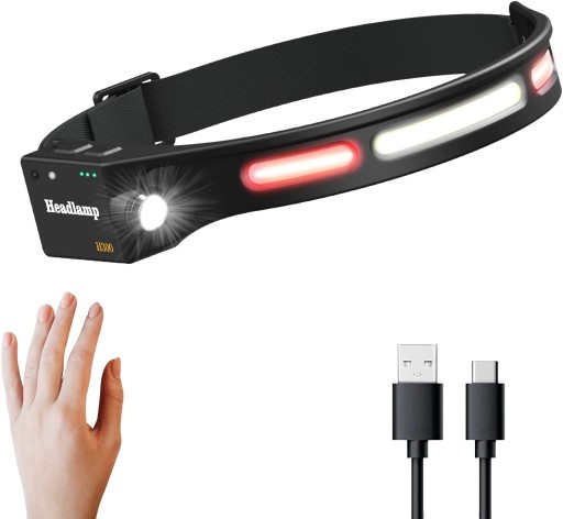 Світлодіодний налобний ліхтар USB 350lm новітній