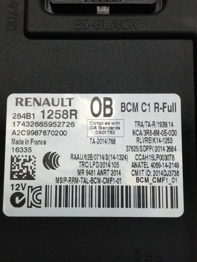 Renault Scenic IV modulo BCM 284B11258R