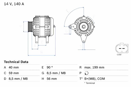 0 986 - Генератор bosch audi a1 a3 q3 tt seat alhambra altea altea xl ibiza