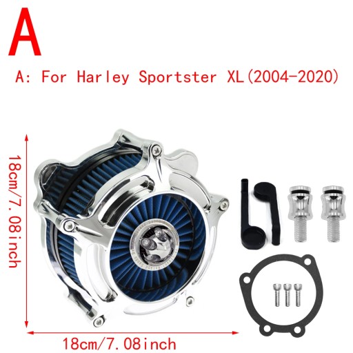 BD601794-Blue - Синий фильтр в стиле хромированного воздушного фильтра Harle