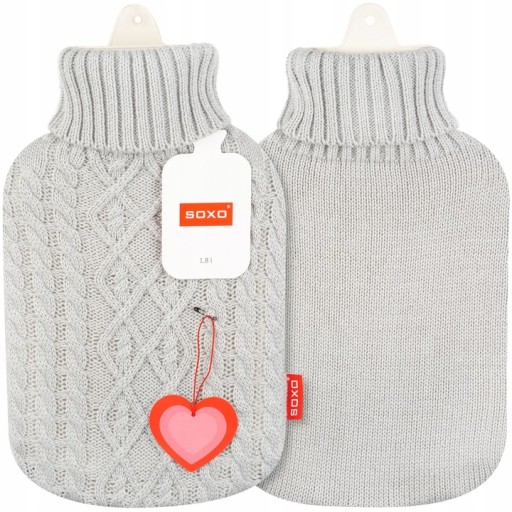 Грілка Soxo гумова відтінки сірого 1,8 л