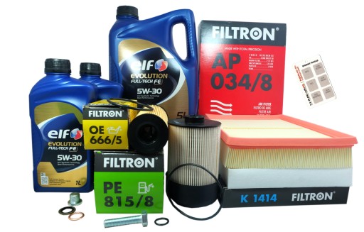 4xFilter + масло 5W30 Renault Alaskan 2.3 dCi 2017-