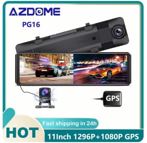 5034 автомобильная камера видеорегистратор зеркало заднего вида azdome pg16 gps