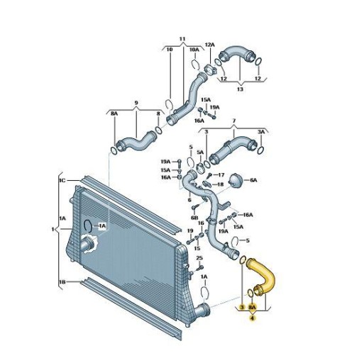 24SKV004 - SKV ТУРБО КАБЕЛЬ SKODA OCTAVIA II 1.9 2.0 TDI