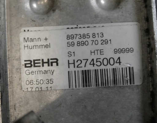 Porta radiatore Filtro olio OPEL MOKKA ASTRA J MERIVA B 1.7 CDTI