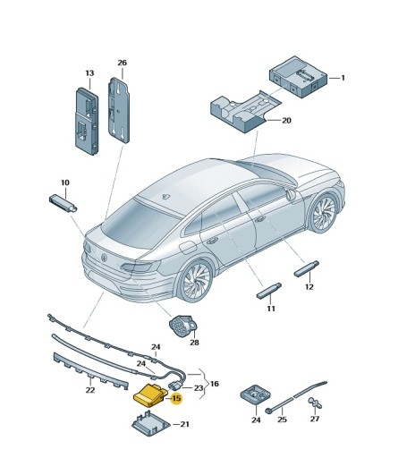 3G0.962.243C - Контроллер открывания задней крышки vw arteon oe: 3g0962243c