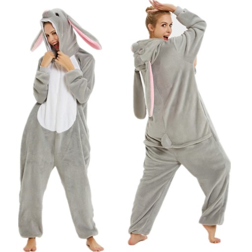 Teplé pyžamo králik zajac uši kigurumi o