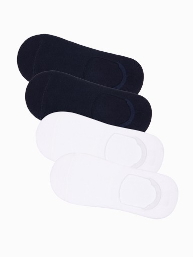 Pánske ponožky členkové ponožky 4-balenie bielo-granátové OM-SOSS-0104 one size