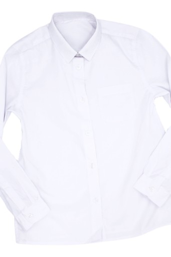 F\u0026F Дитяча поліестерова сорочка з довгим рукавом, розмір 134, біла