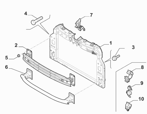 519 73 - УСИЛЕНИЕ ПЕРЕДНЕГО РЕМНЯ FIAT PANDA С 2012 ГОДА