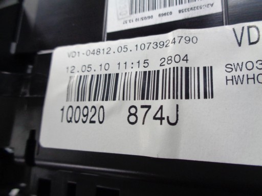 VW EOS dials dials 2.0 BENZ. 05-15R