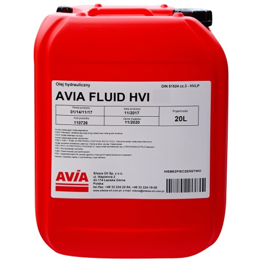 ГІДРАВЛІЧНЕ МАСЛО AVIA Fluid HVI 100 - - 20 літрів HV 100