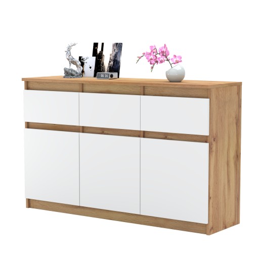 Команда AZ Комод Комод без ручок 120 x 35 x 75 см Вотан дуб матовий