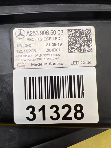 light right Mercedes GLC W253 Lift Full Led 19- A2539065003