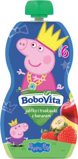 BoboVita Peppa Mus jabłko, truskawki, banan 100 g