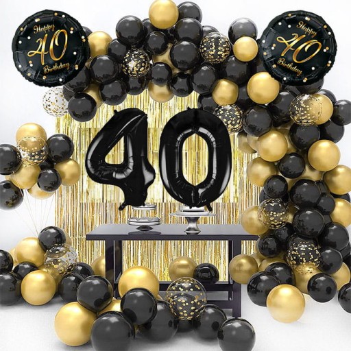 НАСТІННИЙ НАБІР ПОВІТРЯНИХ КУЛЬ НА 40 РІЧЧЯ 78 ШТ