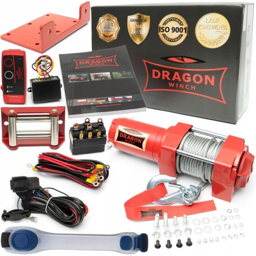 ЛЕБЕДКА DRAGON 1,6T ЭЛЕКТРИЧЕСКАЯ ЛЕБЕДКА 12 В для четырехплугового плуга + пульт дистанционного управления