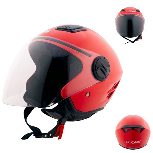 Kask Otwarty Na Skuter Jet Motocykl Motorower Rower Czerwony L Homologacja
