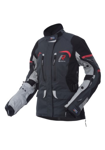 КУРТКА ЖЕНСКАЯ МОТОЦИКЛОВАЯ RUKKA RIMORINA АНТРАЦИТОВО-КРАСНАЯ РАЗМЕР 36