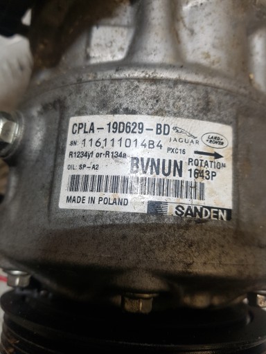compressor of the air conditioning LAND ROVER RANGE ROVER SPORT CPLA-19D629-BD
