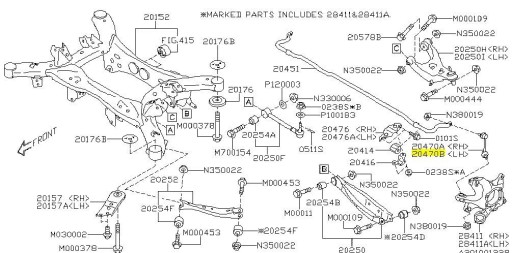 20470FL010 - СТАБІЛІЗАТОР ЛІВИЙ SUBARU IMPREZA FORESTER