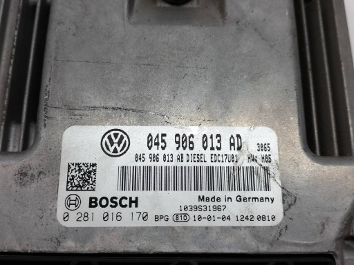 unité de commande électronique uce moteur 045906013AD 0281016170 1.4 TDI 80KM Seat Ibiza IV