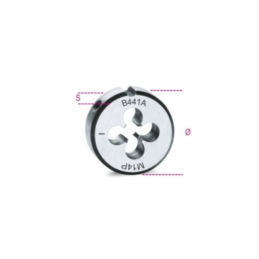 BETA КРУГЛА МАТРИЦЯ M10 x 0,75 38,1 x 14 мм 441A