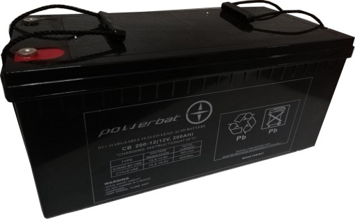 Гелевий акумулятор блок живлення powerbat cbe 200-12 12v 200ah магазин краків