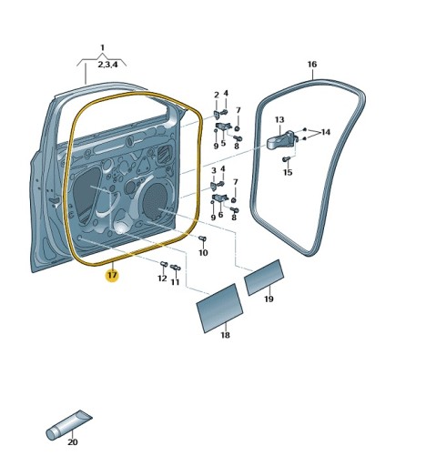 5FA837911B 9B9 - НАРУЖНОЕ УПЛОТНЕНИЕ ДВЕРИ CUPRA FORMENTOR OE