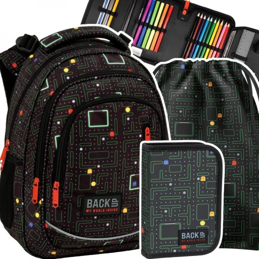 Шкільний рюкзак на багато відділень Backup чорний, Відтінки коричневого та бежевого, Відтінки фіолетового, Відтінки синього, Відтінки помаранчевого, Відтінки сірого та сріблястого, Відтінки зеленого, Відтінки жовтого та золотого, Різнокольоровий 24 л