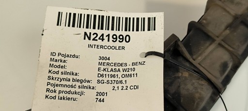 INTERCOOLER MERCEDES - BENZ E-KLASA W210