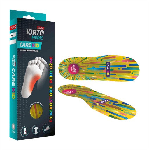 Вкладиші Mazbit iORTO Medic Care Kid Standard 29 р. антибактеріальні, вальгусні, ортопедичні, поздовжнє плоскостопість, профілактичні, пронаційні, супінаційні, варусні різнокольорові.