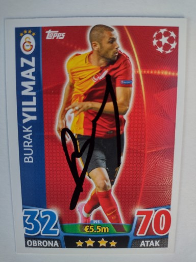 Картка з автографом Topps Galarasaray Burak Yilmaz ChL
