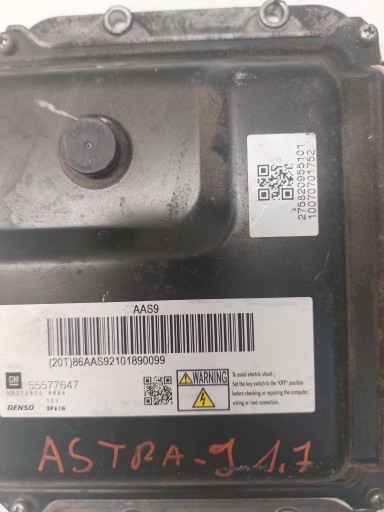 control unit OPEL ASTRA J 1.7 55577647 AAS9