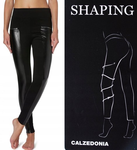 CALZEDONIA LEGGINSY SHAPING IMITACJA SKÓRY S 13871998213 