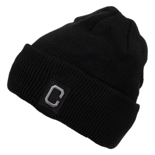 W459C Čierna pánska zimná čiapka beanie s kožušinkou