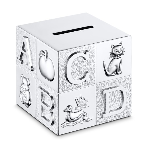 Посріблена скарбничка ABC для хрещення однорічних малюків