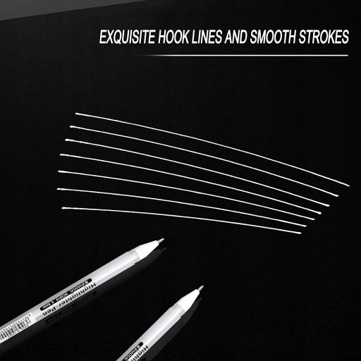 Белая ручка, 6 акриловых карандашей.